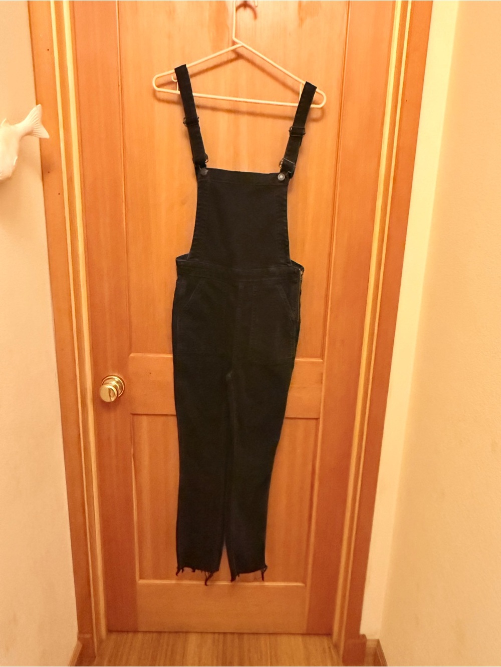 Madewell Skinny Overalls in Clean Black Raw-Hem Edition